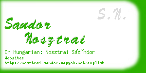 sandor nosztrai business card